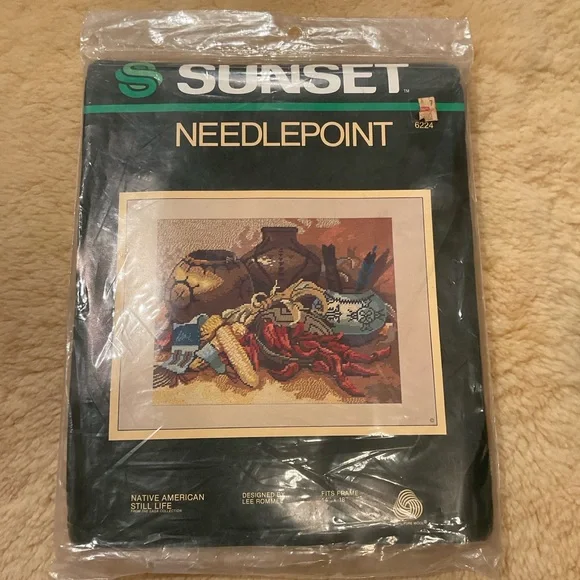 Vintage Sunset Native American Still Life needlepoint kit - Picture 1 of 5